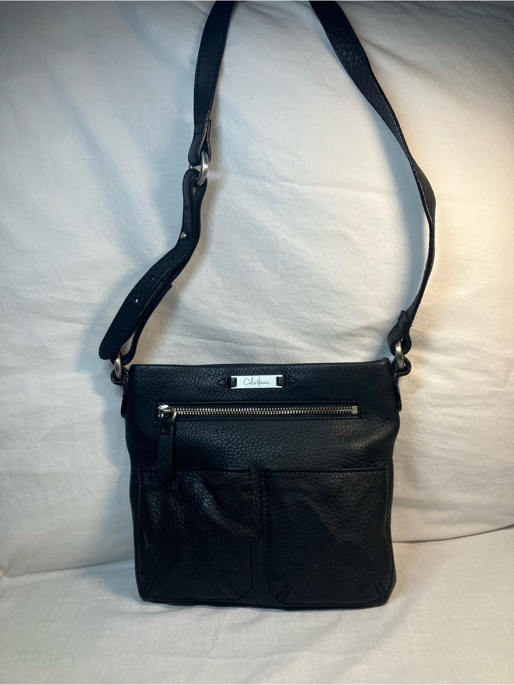 Cole Haan Black Pebbled Leather Crossbody Bag